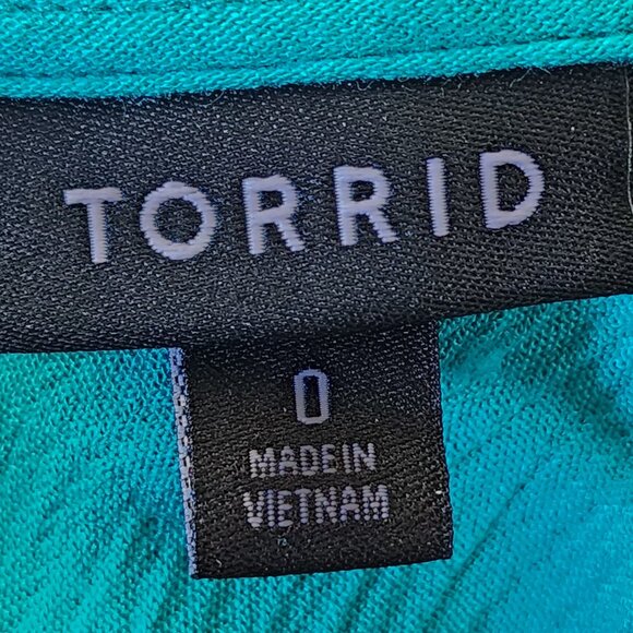 Torrid Teal Green Floral Embroidered Strappy Guaze Cami - Picture 4 of 6